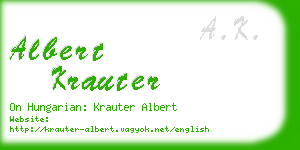 albert krauter business card